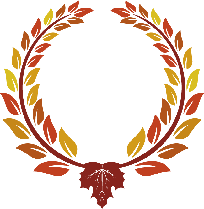 Autumn Colored Laurel Wreath PNG Image