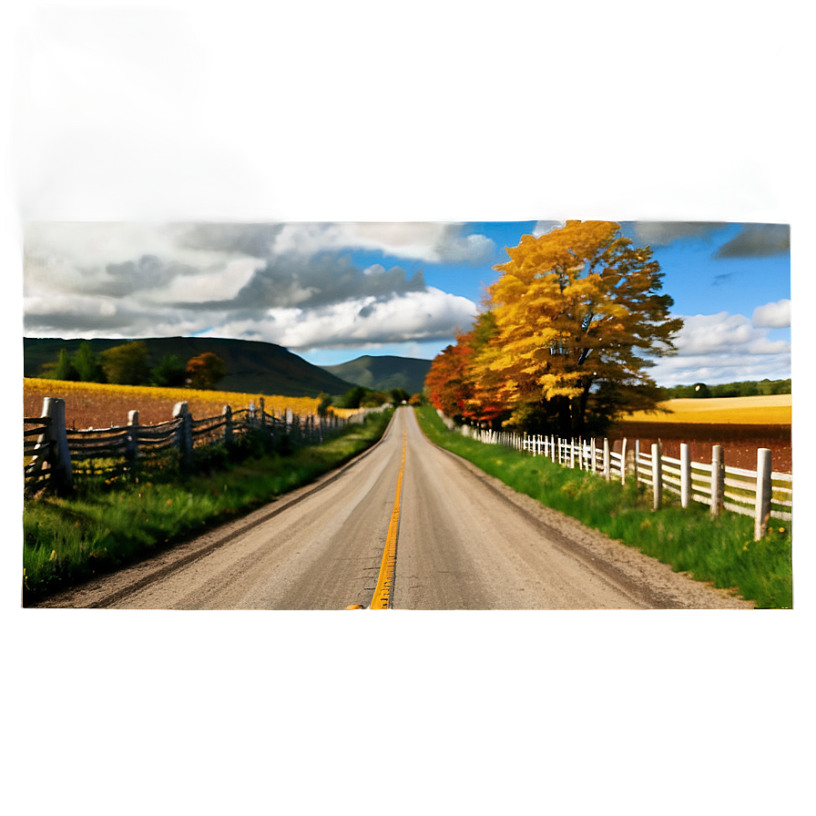 Autumn Countryside Road Png Mfo PNG Image