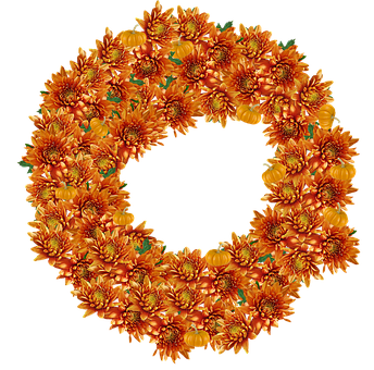 Autumn Floral Wreath PNG Image