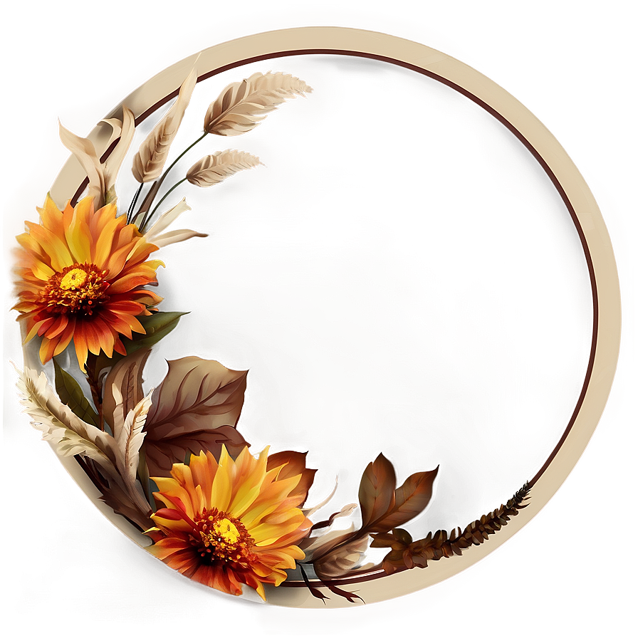 Autumn Flower Circle Png Lsd PNG Image