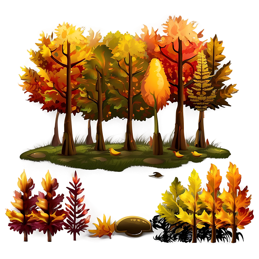 Autumn Forest Scenery Clipart Png Crl90 PNG Image