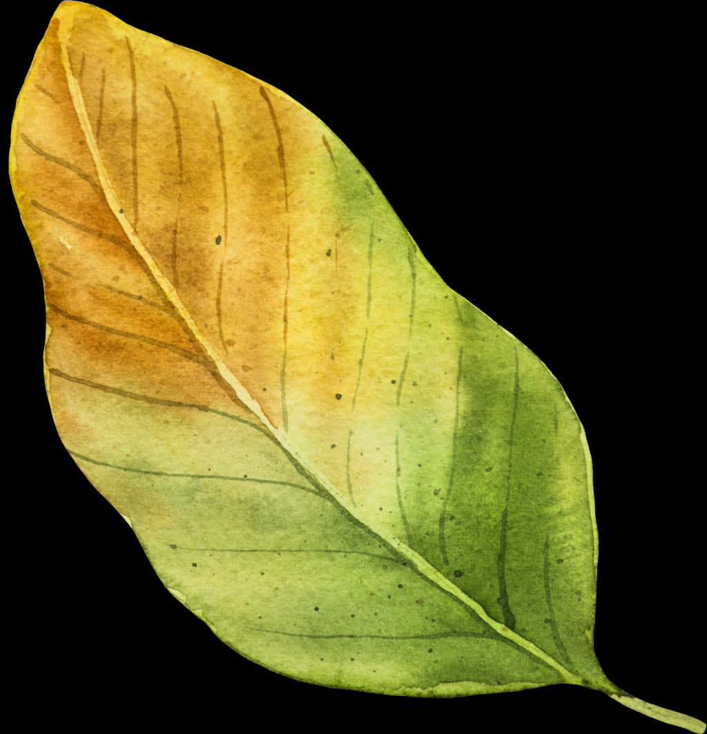 Autumn Gradient Leaf PNG Image