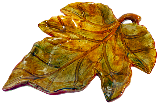 Autumn Grape Leaf Plate PNG Image