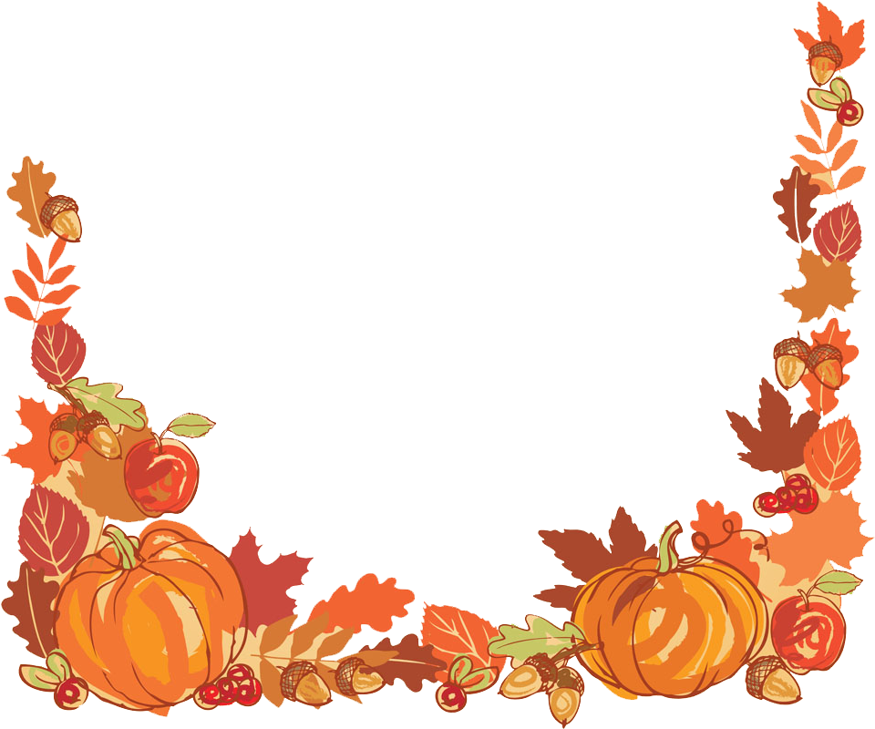 Autumn Harvest Leaf Frame PNG Image