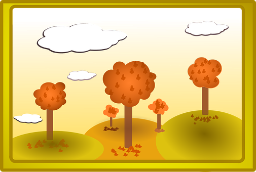 Autumn Landscape Illustration PNG Image