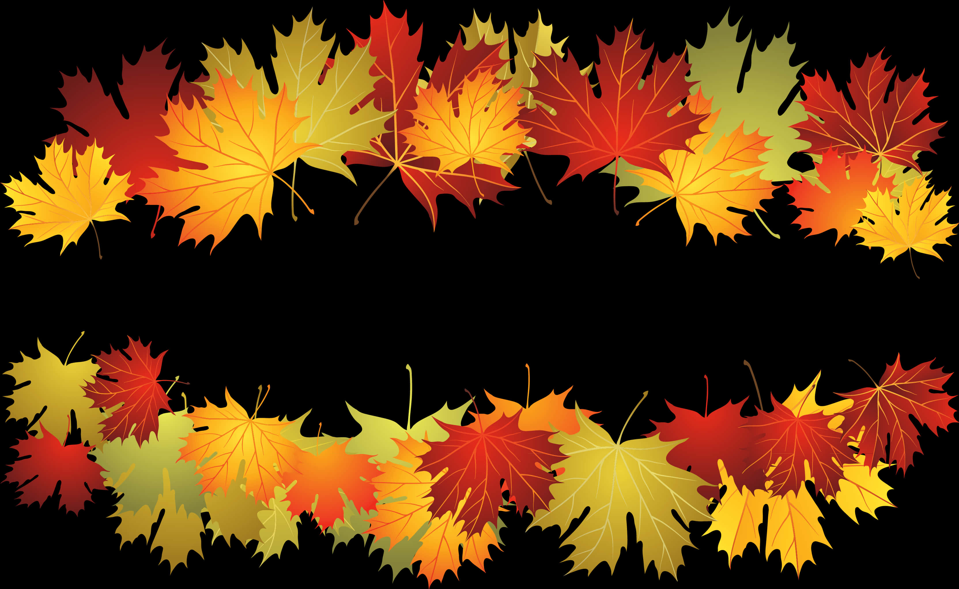 Autumn_ Leaves_ Border_ Vector PNG Image