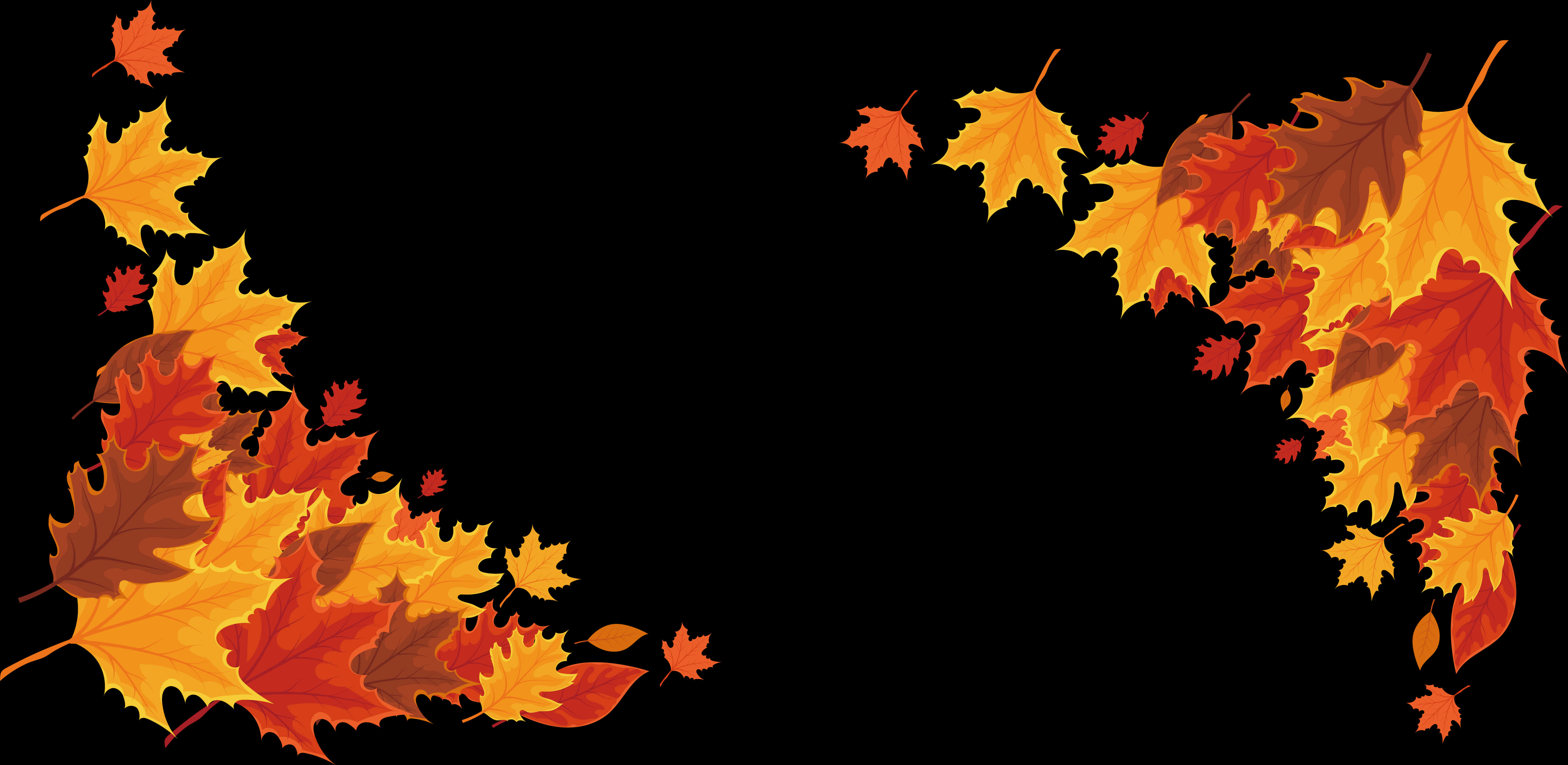 Autumn Leaves Frame Clipart PNG Image