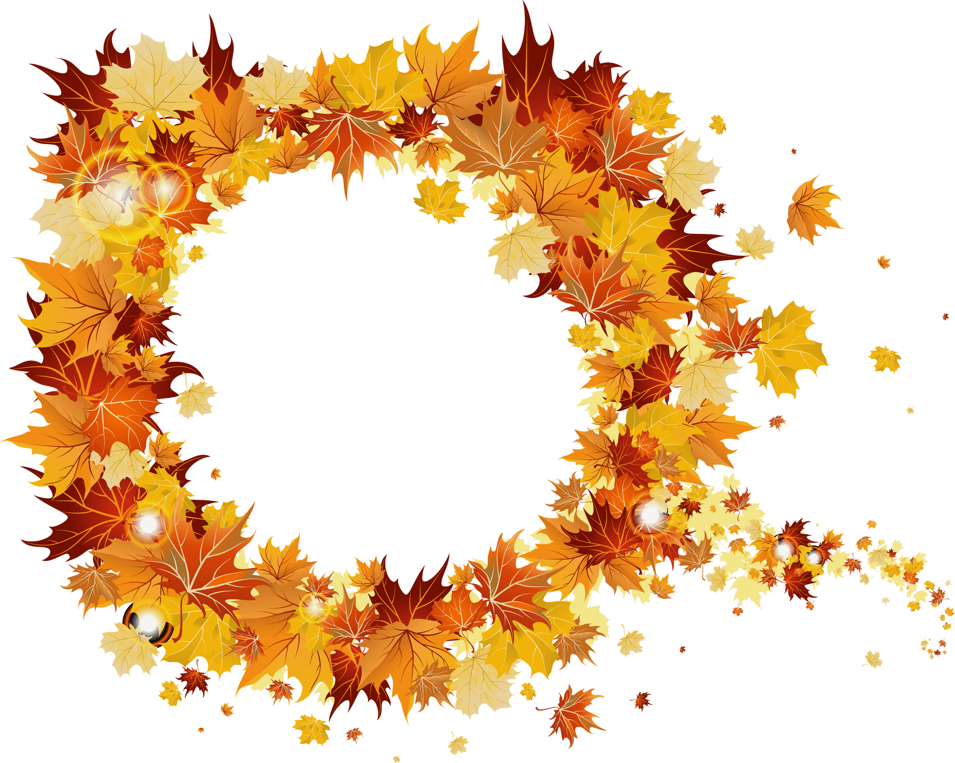 Autumn Leaves Frame PNG Image