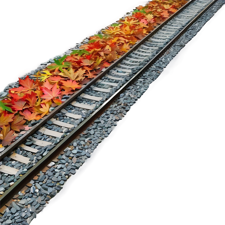 Autumn Leaves On Railroad Tracks Png 73 PNG Image