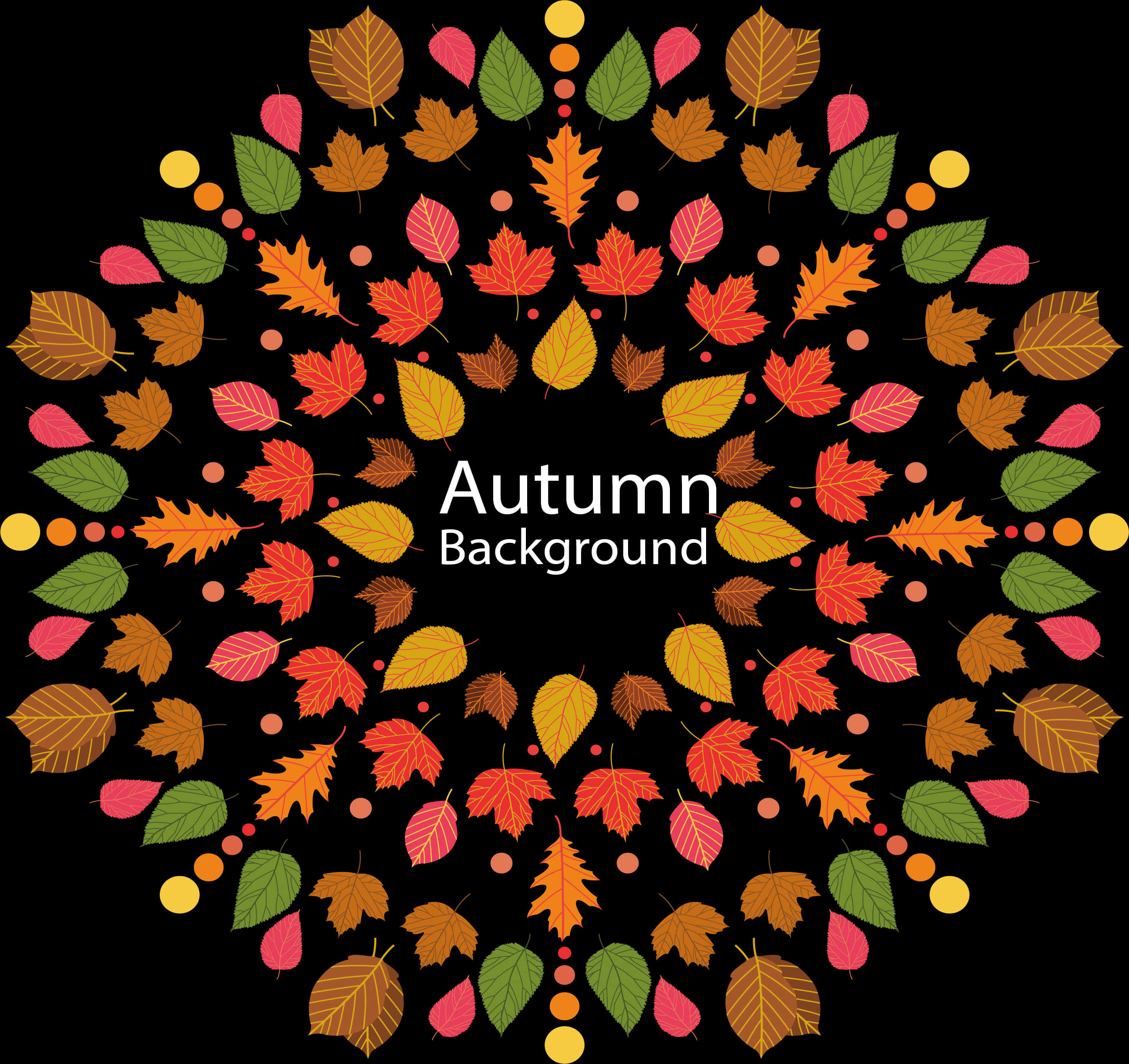 Autumn Leaves Pattern Background PNG Image