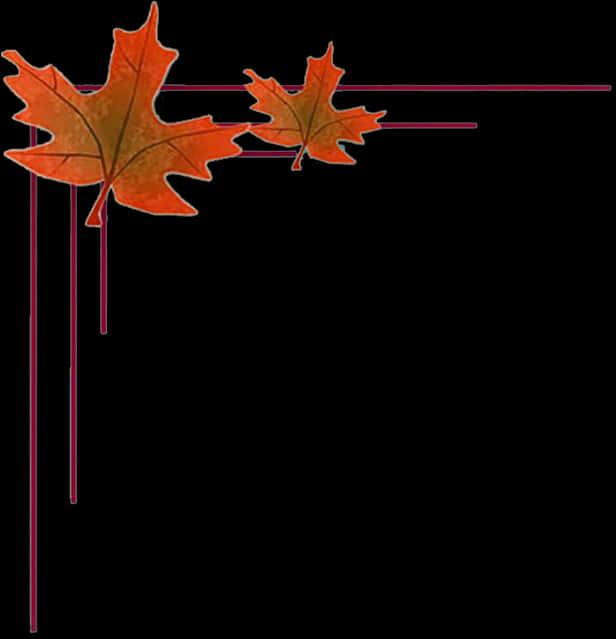 Autumn Leaves Wedding Border Design PNG Image