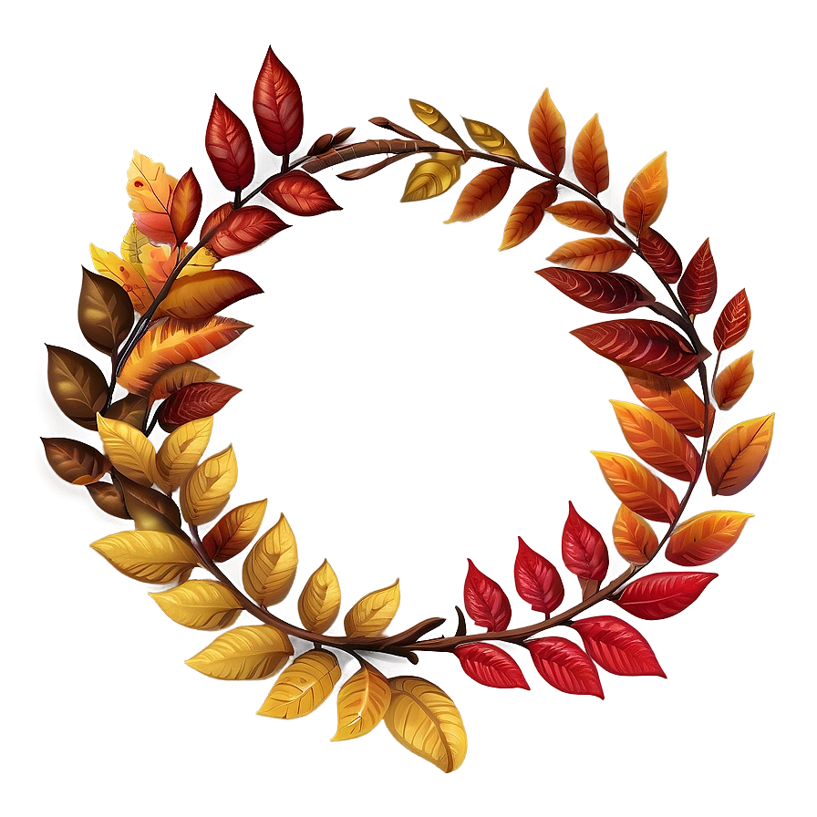 Autumn Leaves Wreath Png 05242024 PNG Image