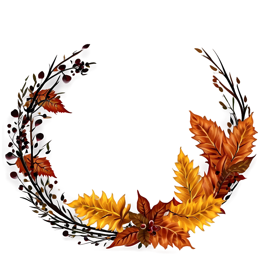 Autumn Leaves Wreath Png Cqo12 PNG Image