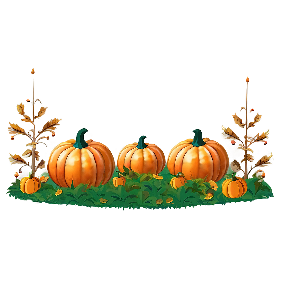 Autumn Pumpkin Patch Scene Png 06122024 PNG Image