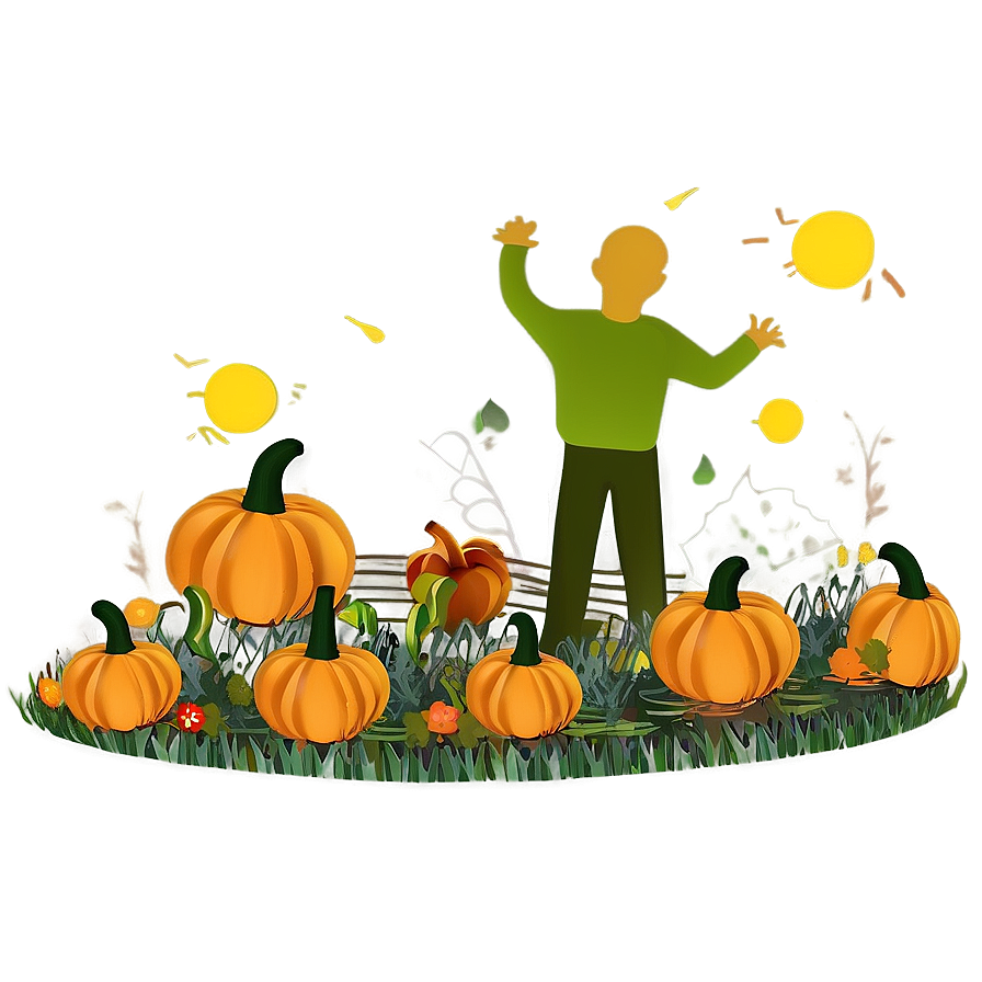 Autumn Pumpkin Patch Scene Png 06122024 PNG Image