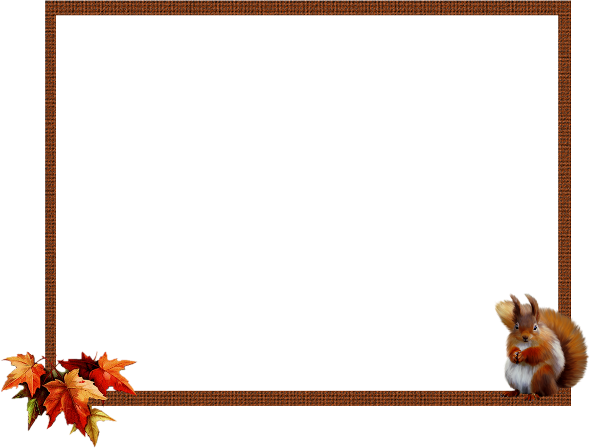 Autumn Squirrel Frame PNG Image