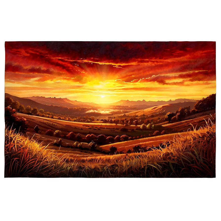 Autumn Sunset View Png Yaf PNG Image