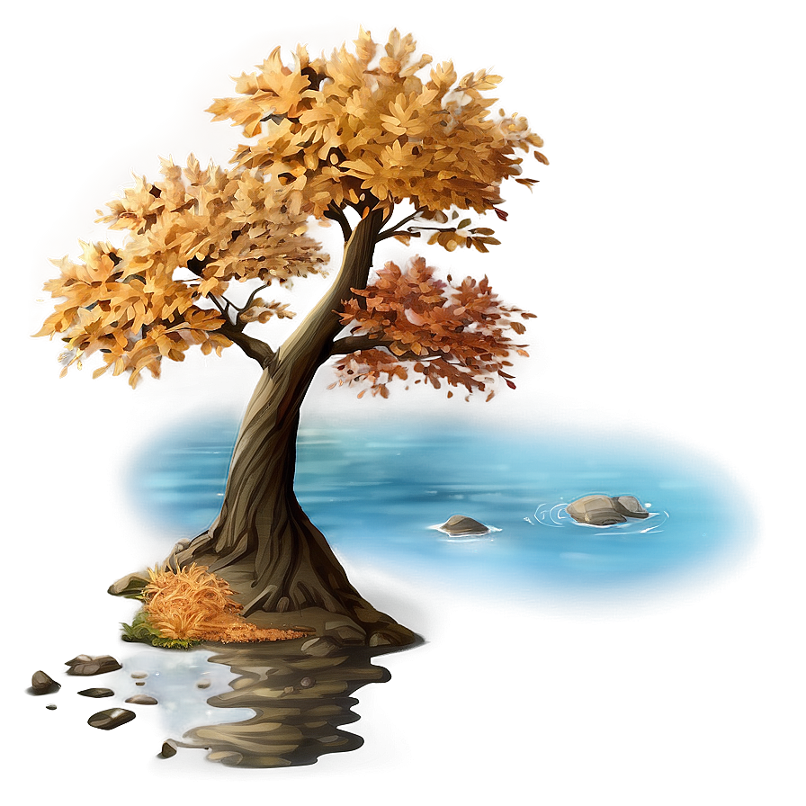 Autumn Tree And River Png 18 PNG Image