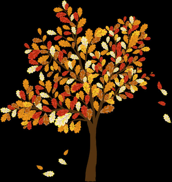 Autumn_ Tree_ Falling_ Leaves PNG Image