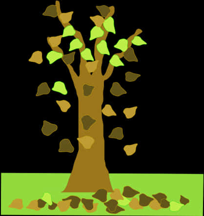 Autumn_ Tree_ Falling_ Leaves PNG Image