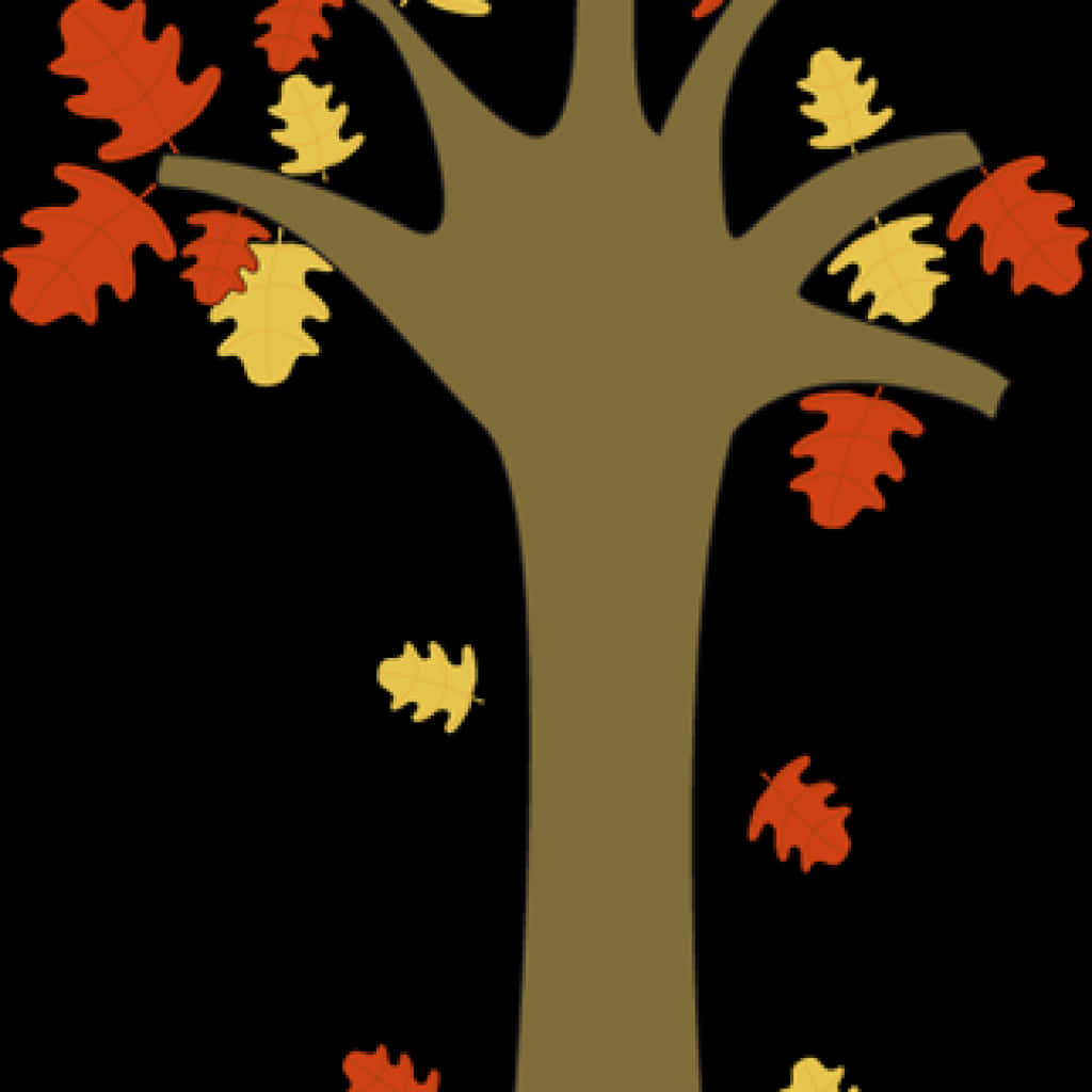 Autumn_ Tree_with_ Falling_ Leaves PNG Image