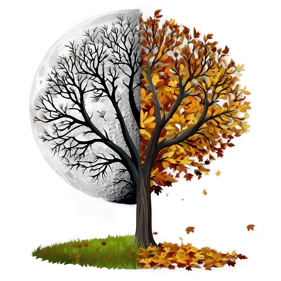 Autumn Tree With Moon Png Ijb55 PNG Image