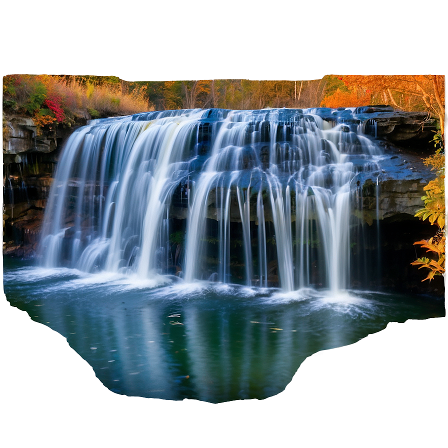 Autumn Waterfall Oasis Png Tpr48 PNG Image