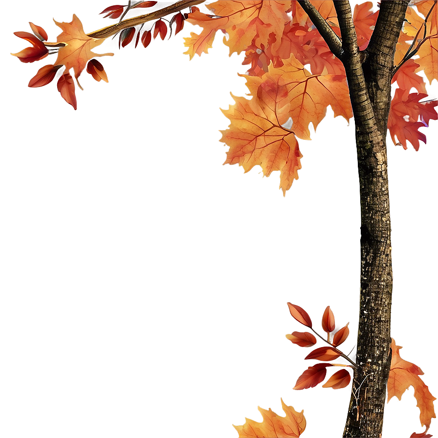 Autumnal Trees And Leaves Png Kce PNG Image