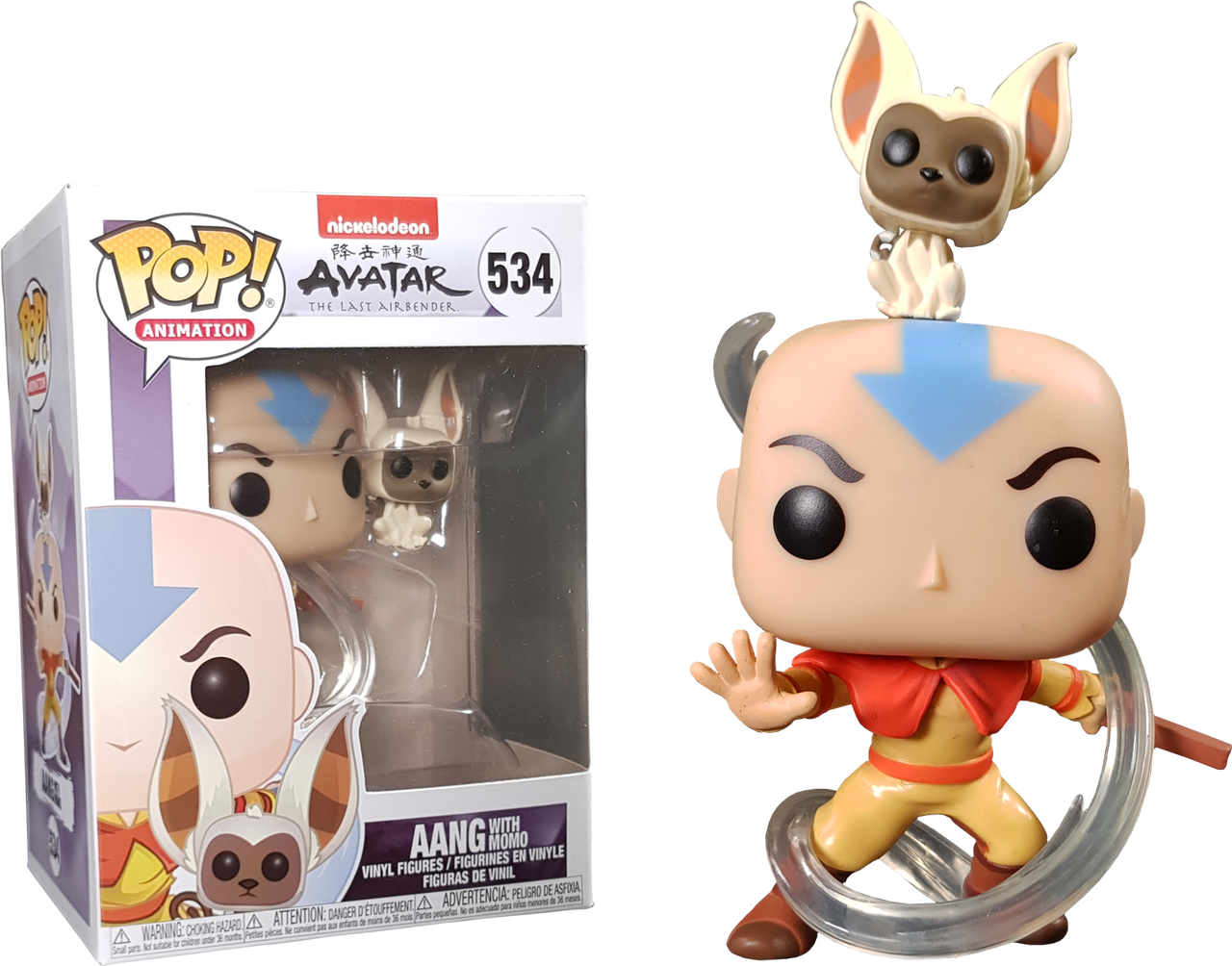 Avatar Aang Funko Popwith Momo PNG Image