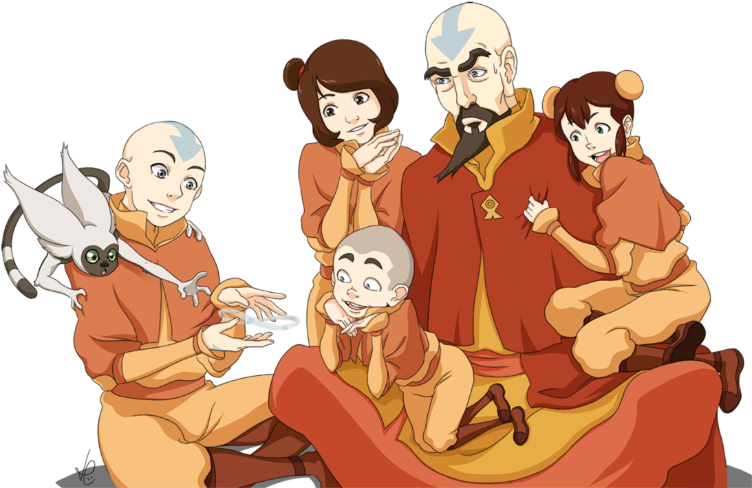 Avatar The Last Airbender Group Illustration PNG Image