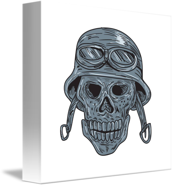 Aviator Skull Artwork PNG Image