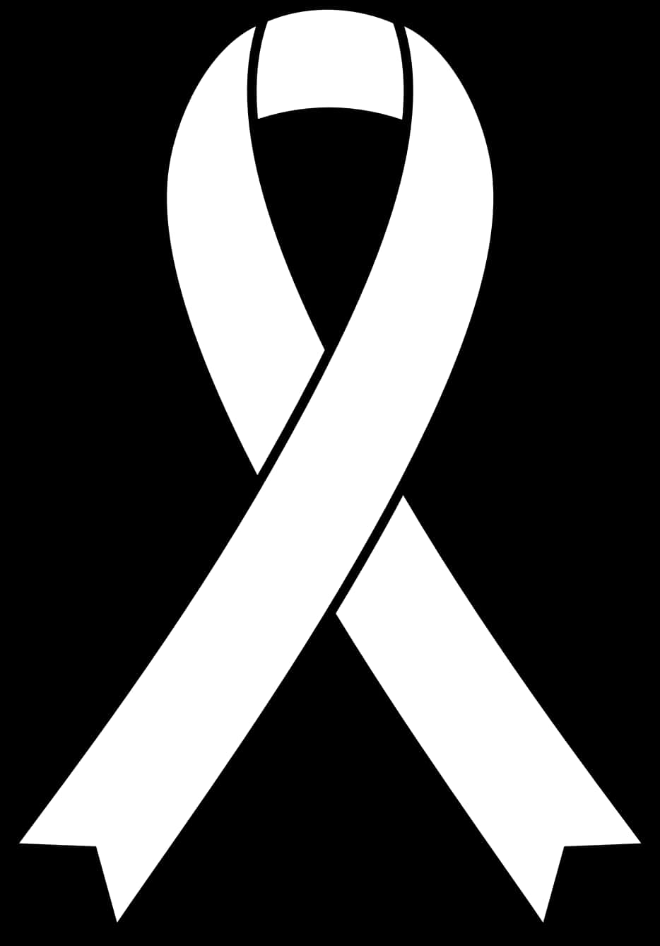 Awareness Ribbon Blackand White PNG Image