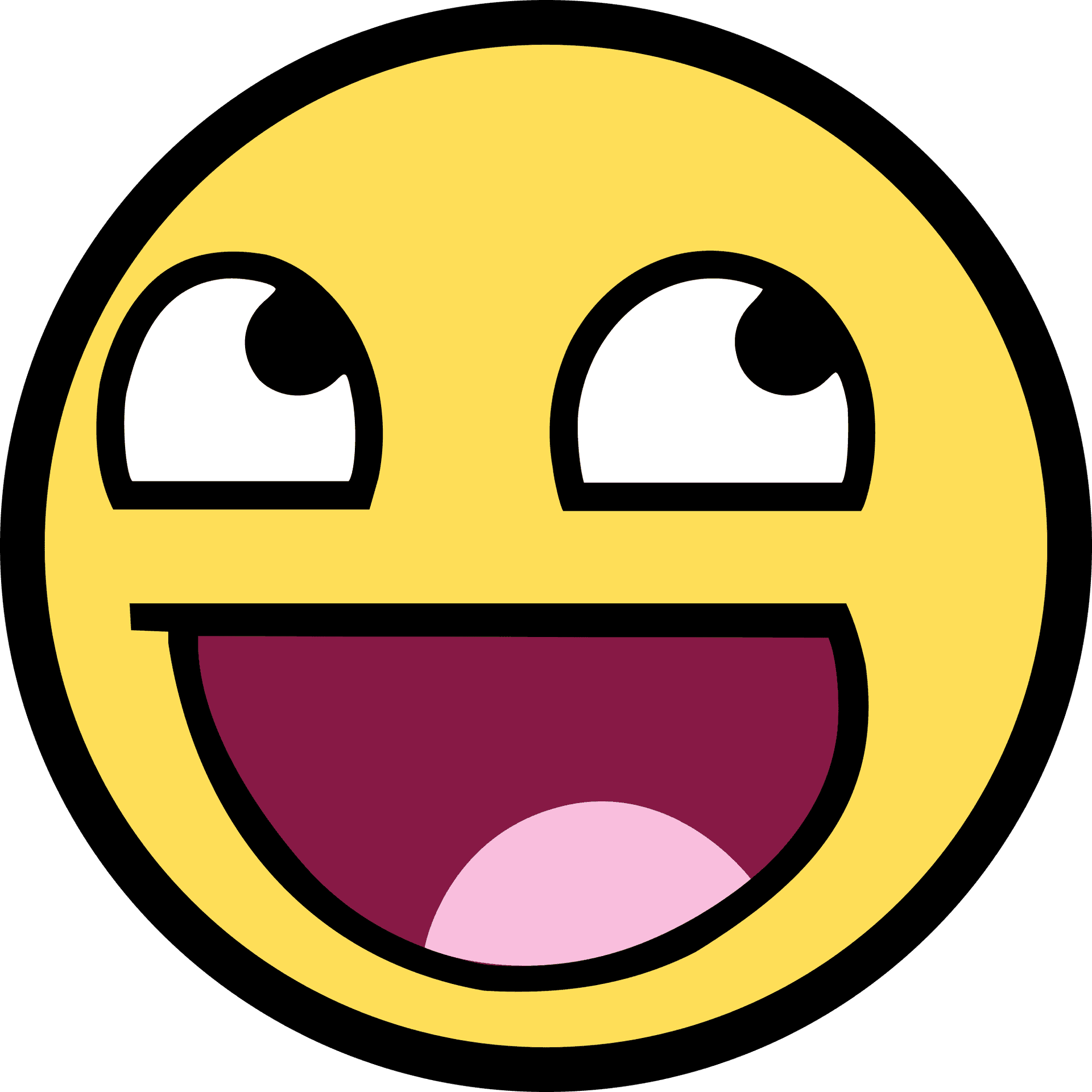 Awesome Face Meme Yellow Emoticon PNG Image