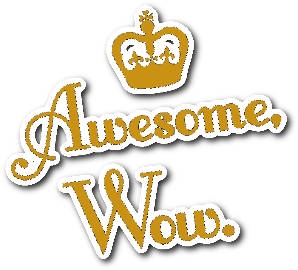 Awesome Wow Sticker Design PNG Image