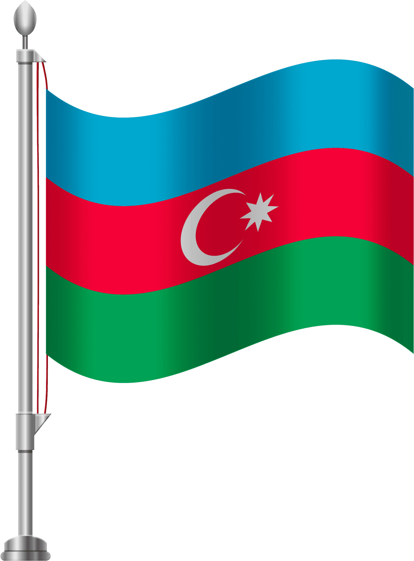 Azerbaijan National Flag PNG Image