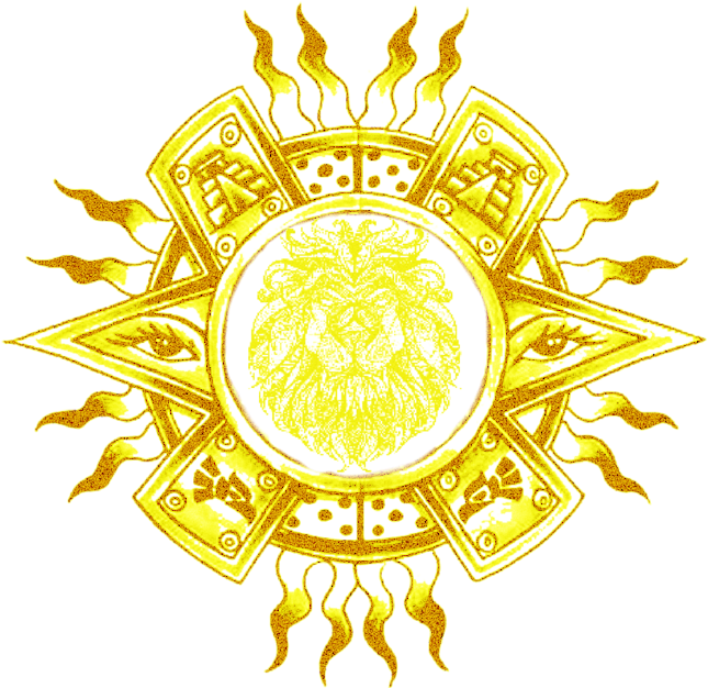 Aztec Sun Stone Flame Design PNG Image