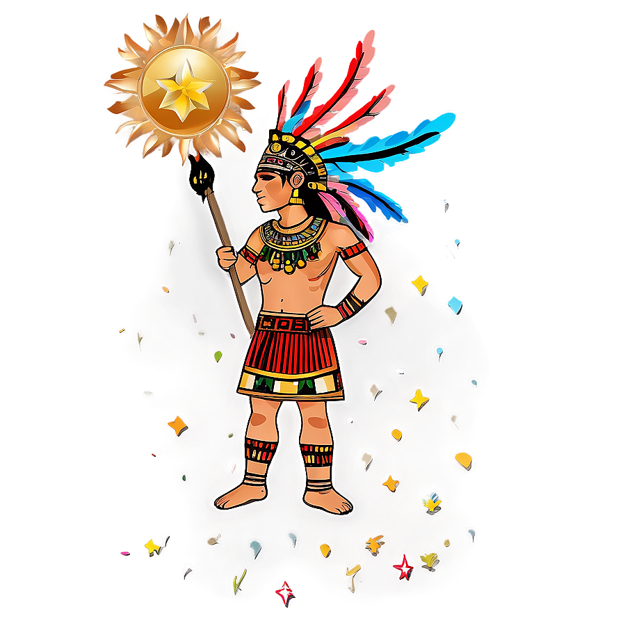 Aztec Warrior And Star Constellation Png Hul10 PNG Image