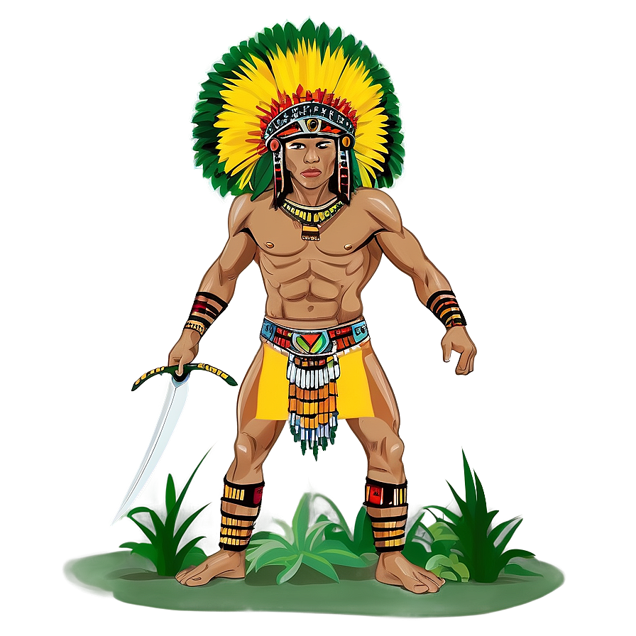 Aztec Warrior In Jungle Setting Png 06252024 PNG Image