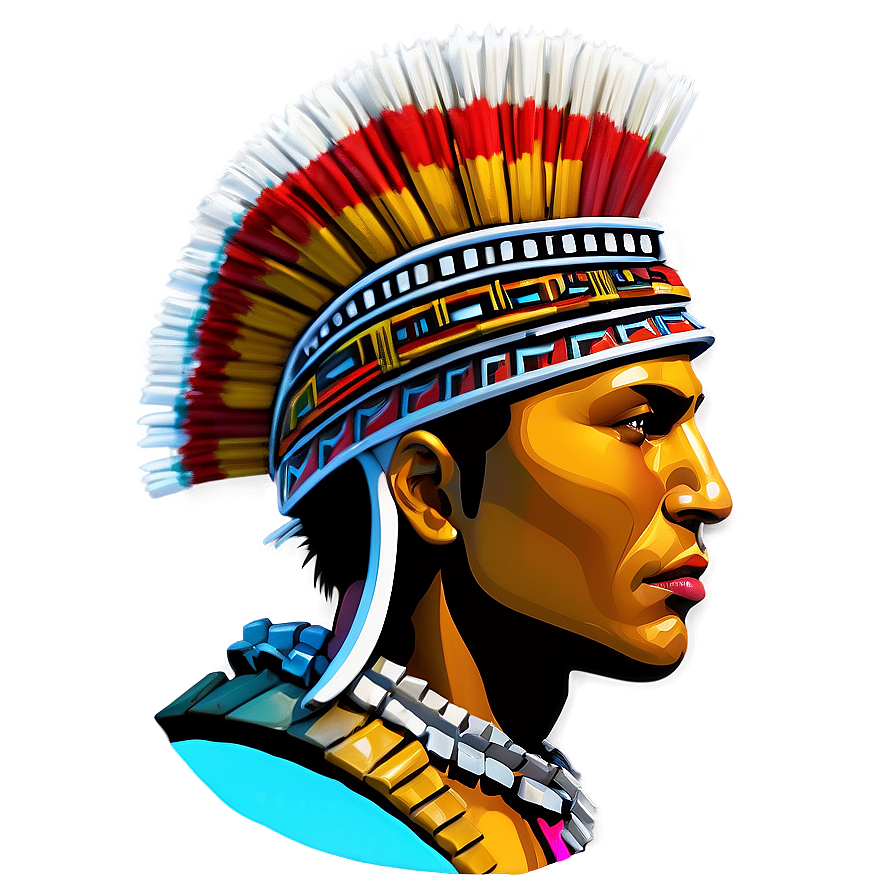 Aztec Warrior Profile Portrait Png Mir48 PNG Image