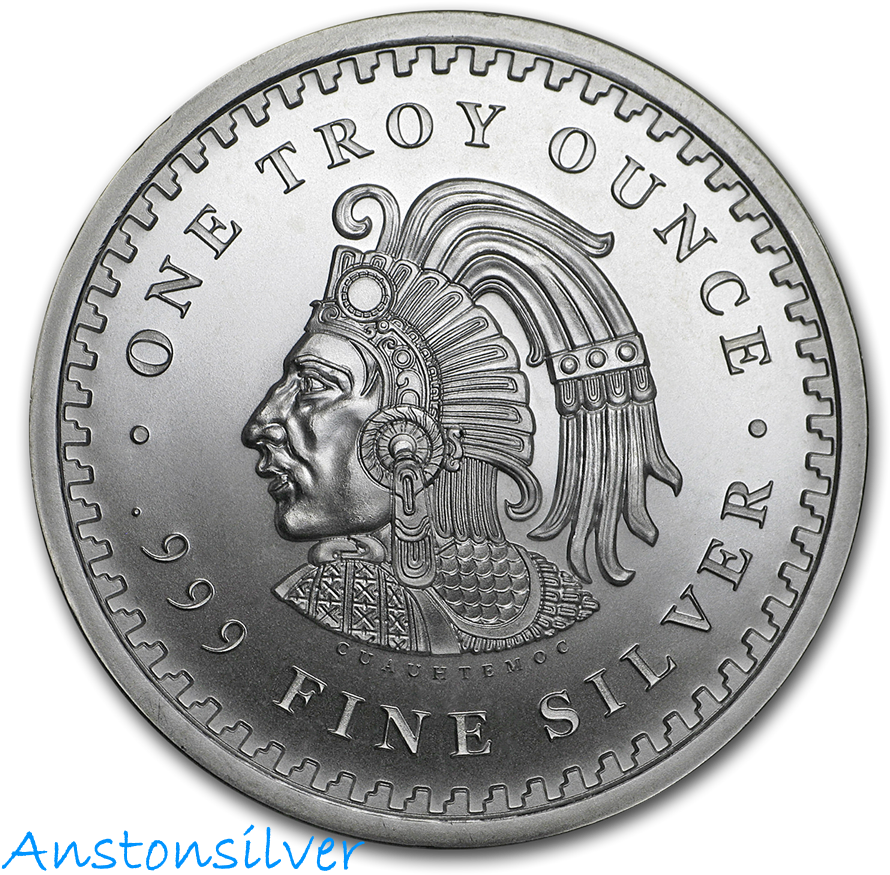 Aztec Warrior Silver Coin PNG Image