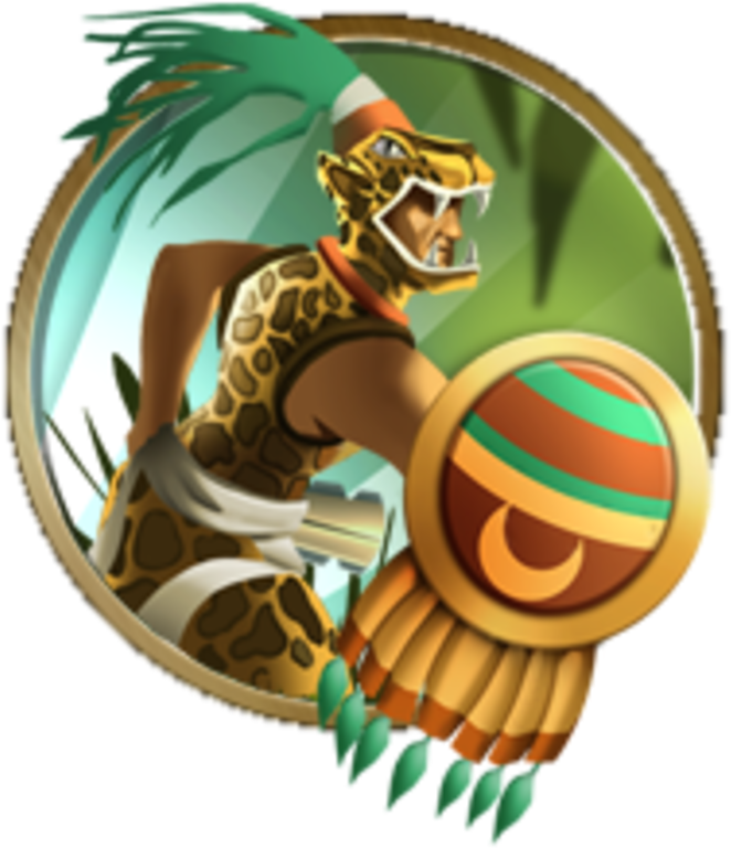 Aztec Warrior Stylized Illustration PNG Image