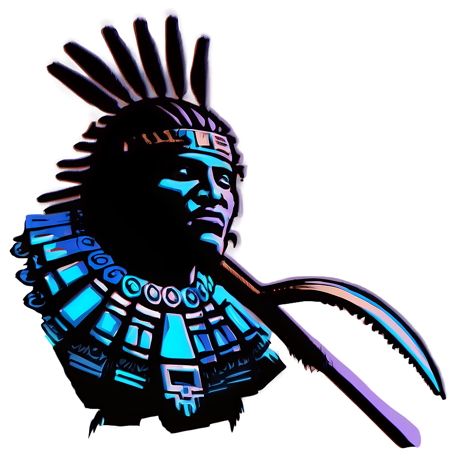 Aztec Warrior Sunset Silhouette Png 6 PNG Image