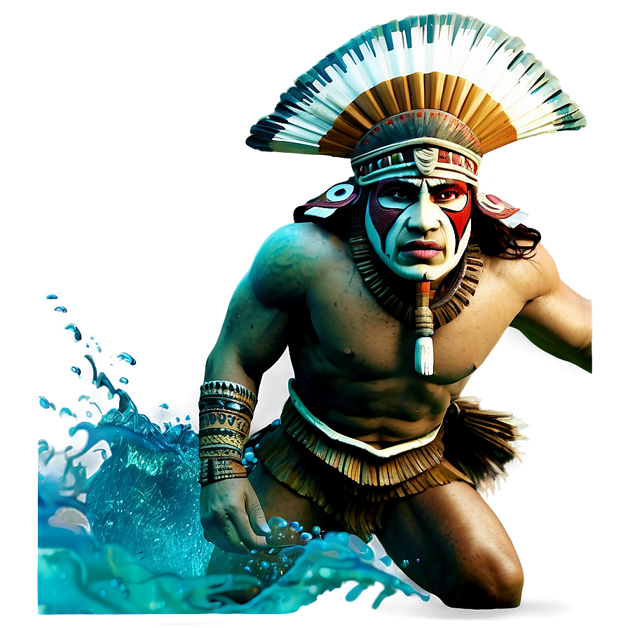 Aztec Warrior Underwater Scene Png Nxn PNG Image