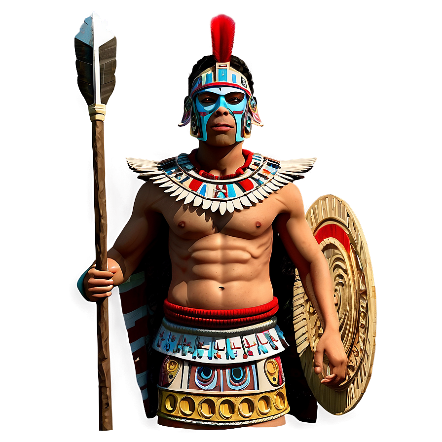 Aztec Warrior With Spear Png Sbt60 PNG Image