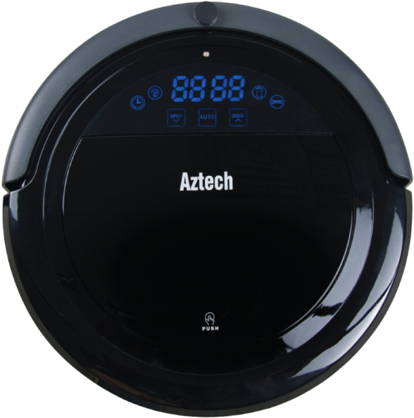 Aztech Robotic Vacuum Cleaner Top View PNG Image