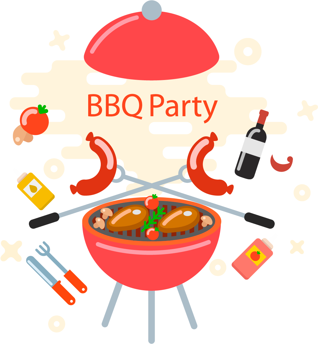 B B Q Party Invitation Graphic PNG Image