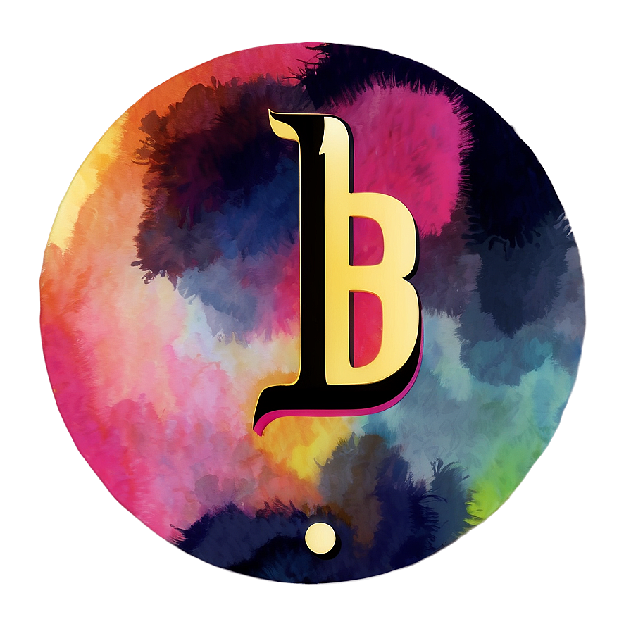 B In Watercolor Png Ocq39 PNG Image