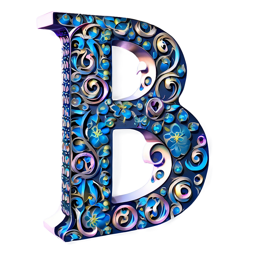 B Letter With Pattern Png 05242024 PNG Image