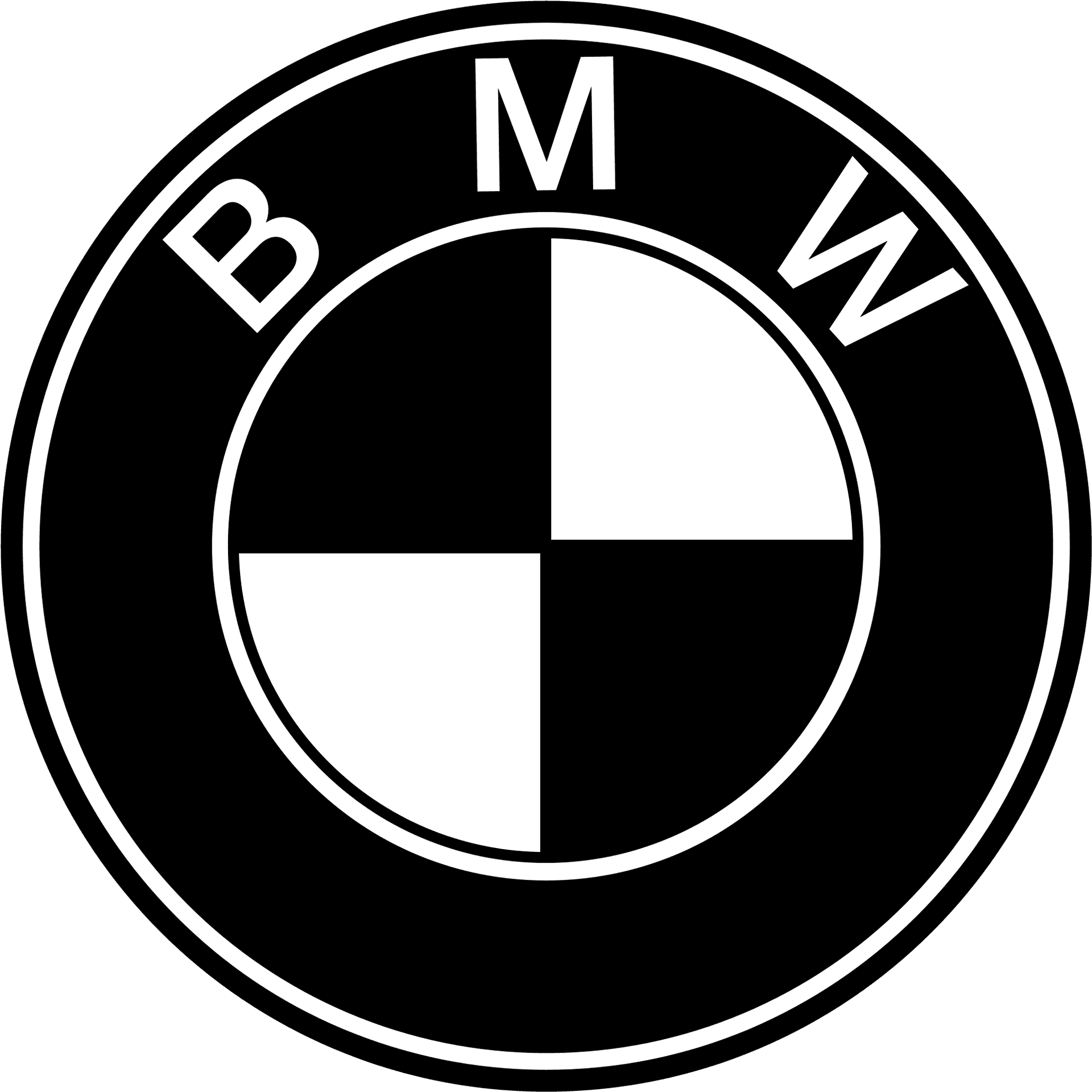 B M W Logo Blackand White PNG Image