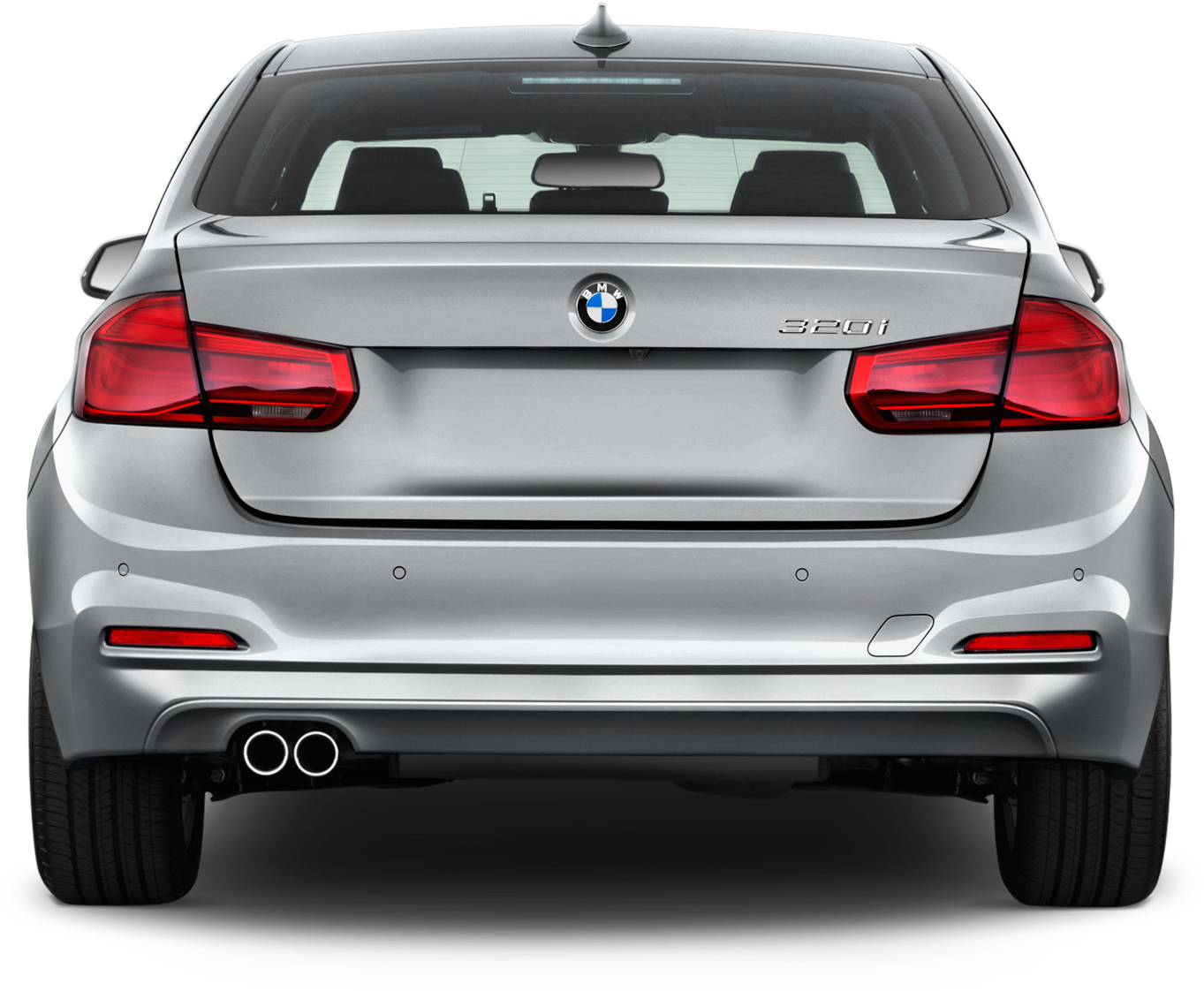 B M W320i Rear View Silver PNG Image